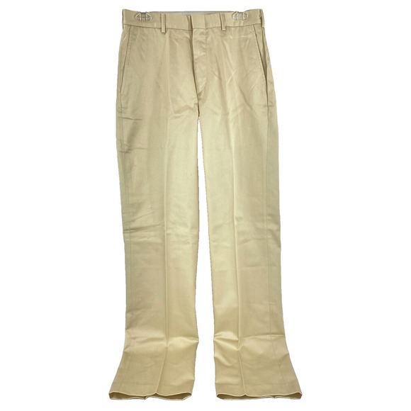 NEW Lands' End Men's Pants 30 x 33 Ivory 100% Cotton Trousers Flat Front - Picture 1 of 6
